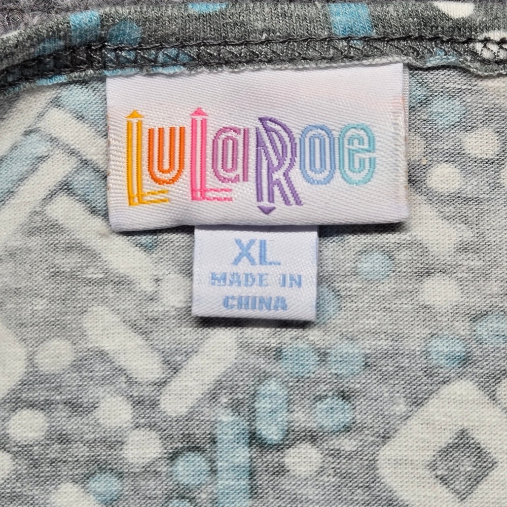LulaRoe Irma Top Tunic Womens XL Geometric Print Round Neck Short Sleeve New - Picture 7 of 9
